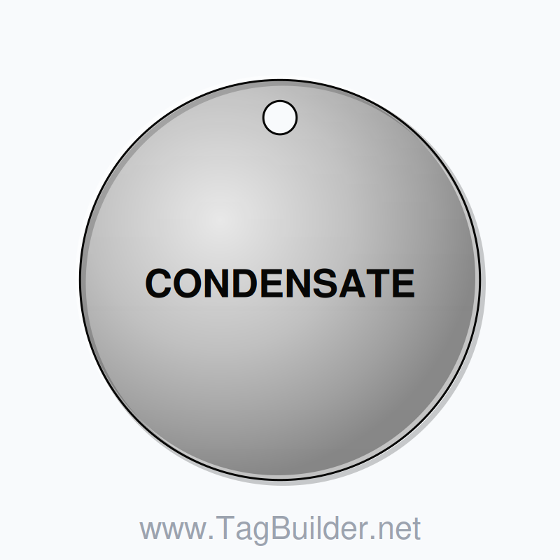 1.5 inch Circle Valve Tag – CONDENSATE, Stainless Steel