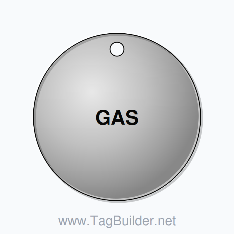 1.5 inch Circle Valve Tag – GAS, Stainless Steel