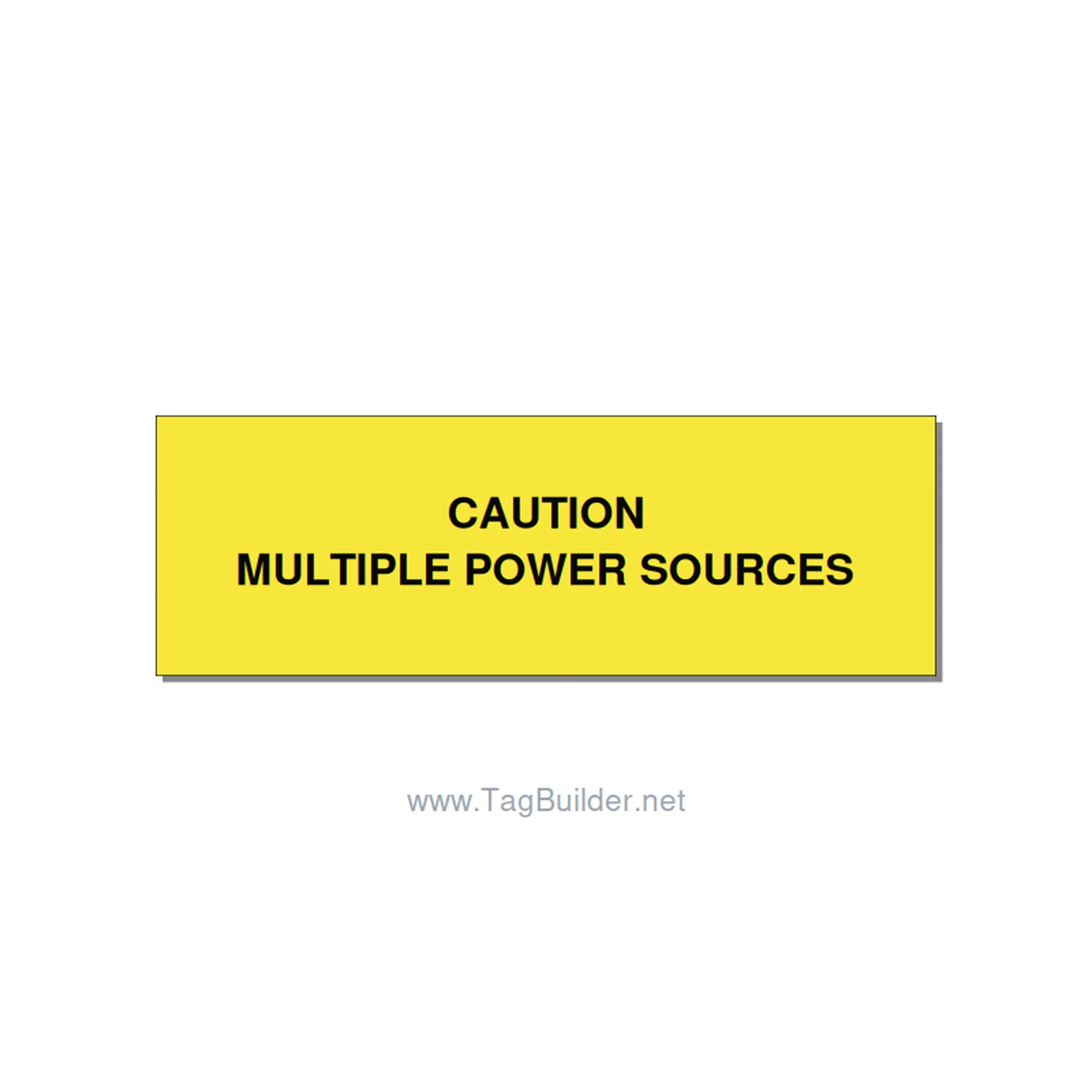 3.0x1.0" Caution Safety Label - CAUTION MULTIPLE POWER SO, Black/Yellow, Holes