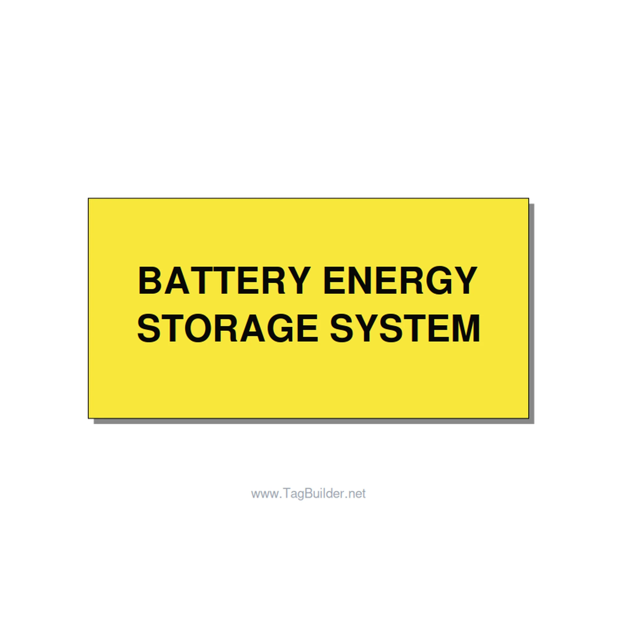 4.0x2.0" Safety Label - BATTERY ENERGY STORAGE SY, Black/Yellow, Adhesive