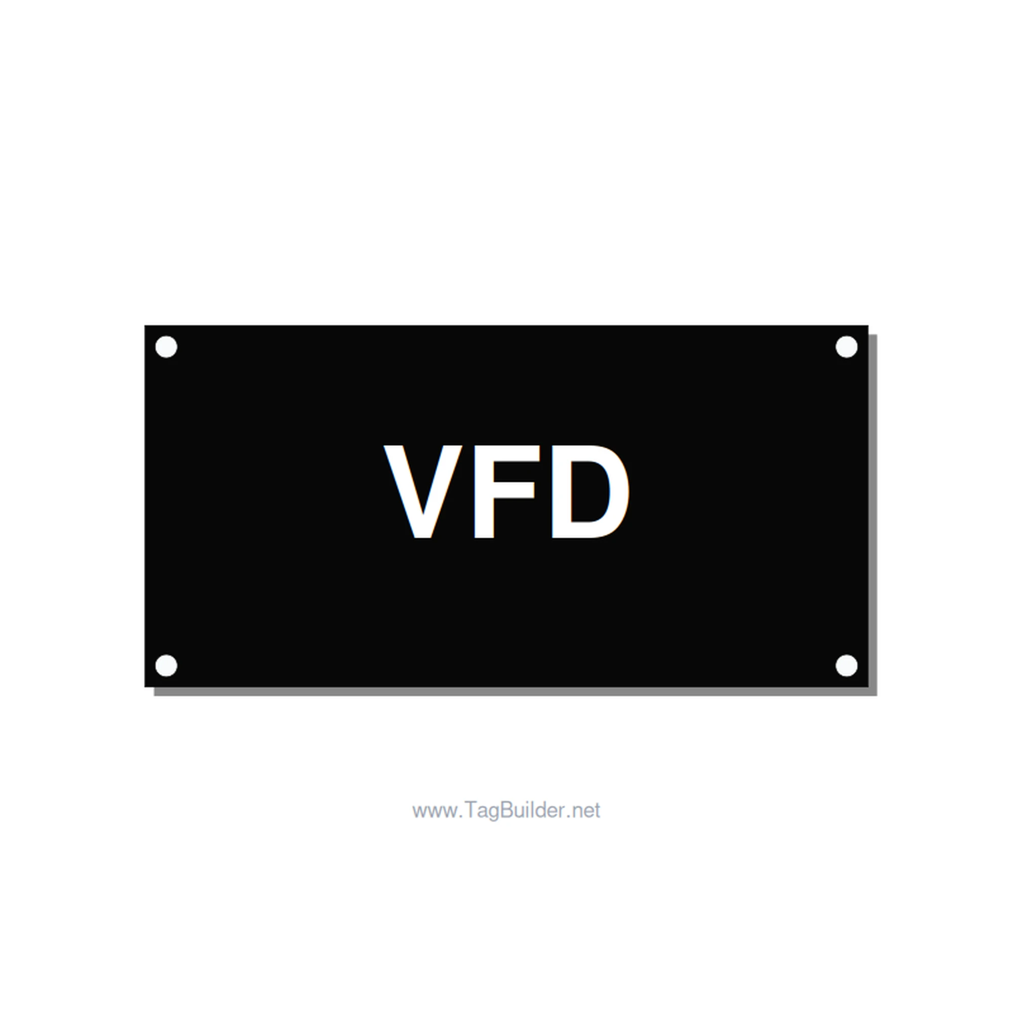 4.0x2.0" Safety Label - VFD, White/Black, Holes
