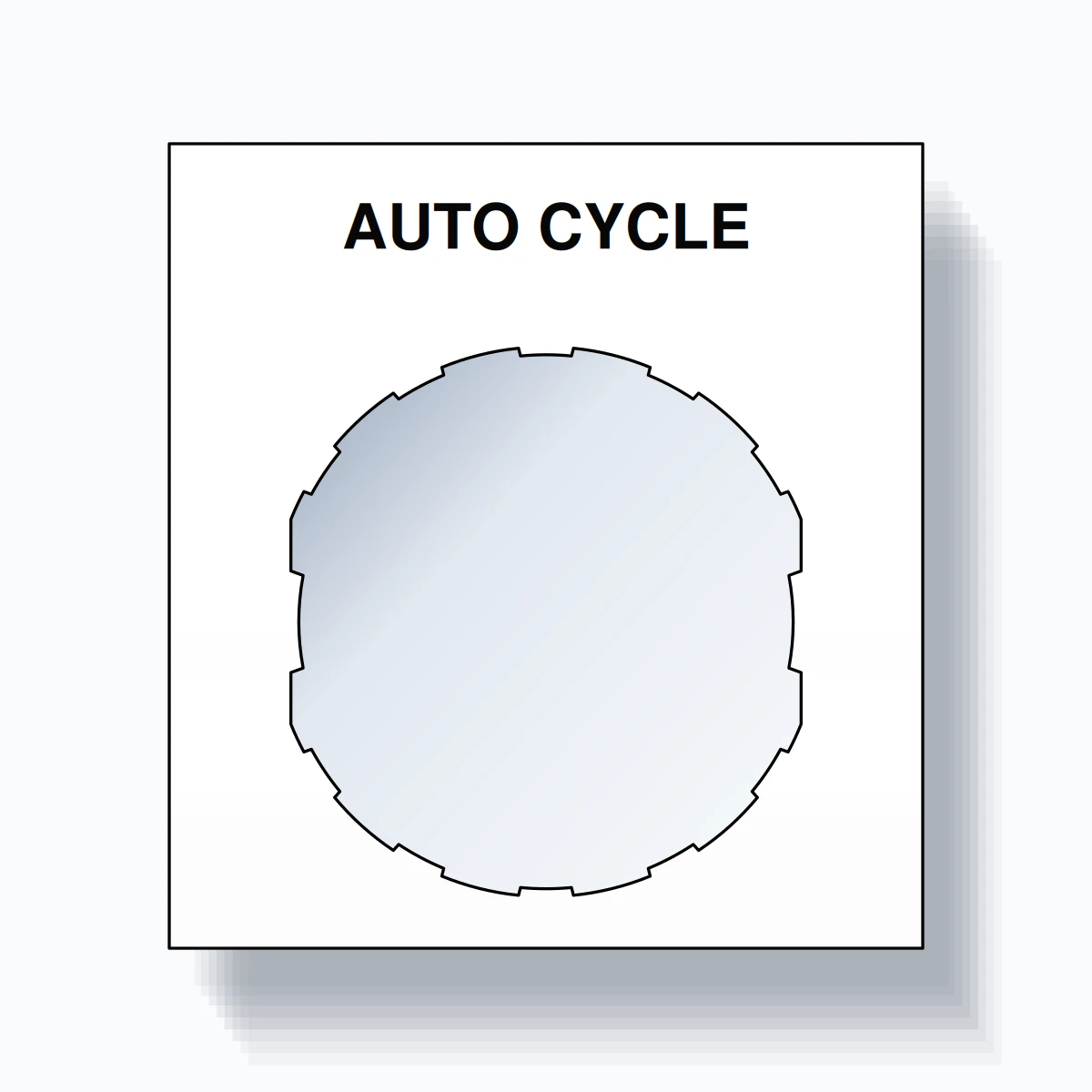 AUTO CYCLE Push Button Legend Plate – 22mm Black on White (Schneider ...