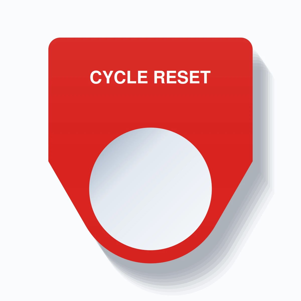 22mm Ring Tag – CYCLE RESET, Single-Line Traditional, White on Red ...