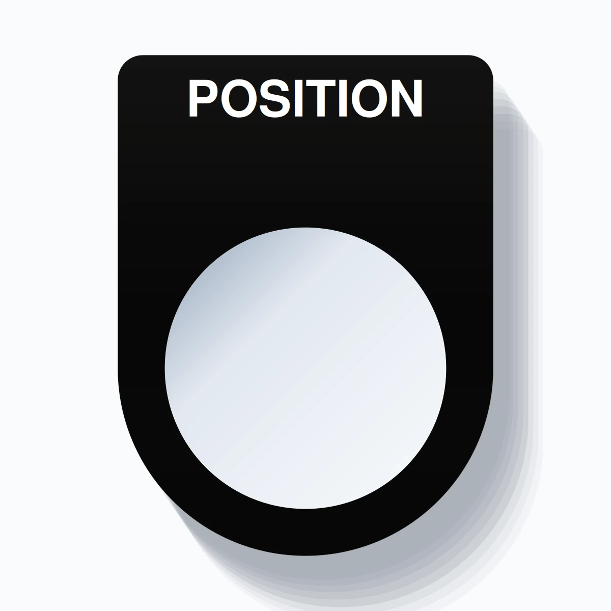 Position Tag Card 22mm Ring Tag – POSITION, Single-Line Slim, White on Black - TagBuilder.net