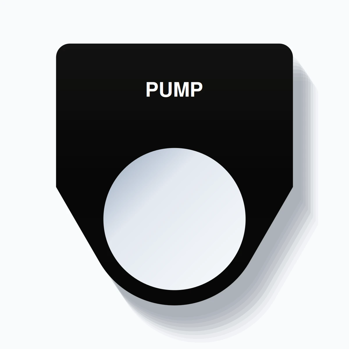 Pump Module Tags 22mm Ring Tag – PUMP, Single-Line Traditional, White on Black ...