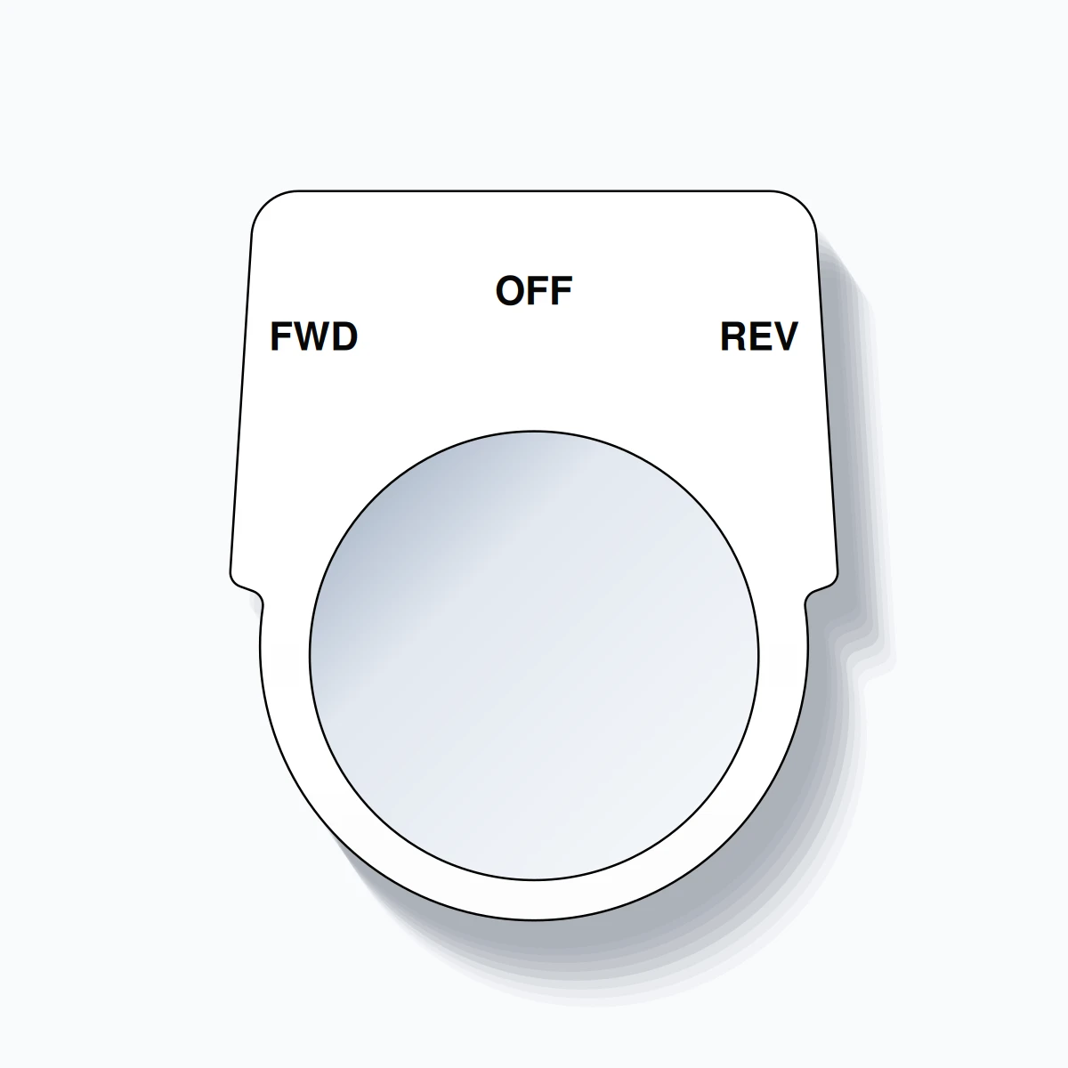 30mm Ring Tag – FWD OFF REV, Three-Line Harmony 9001K, Black on White ...