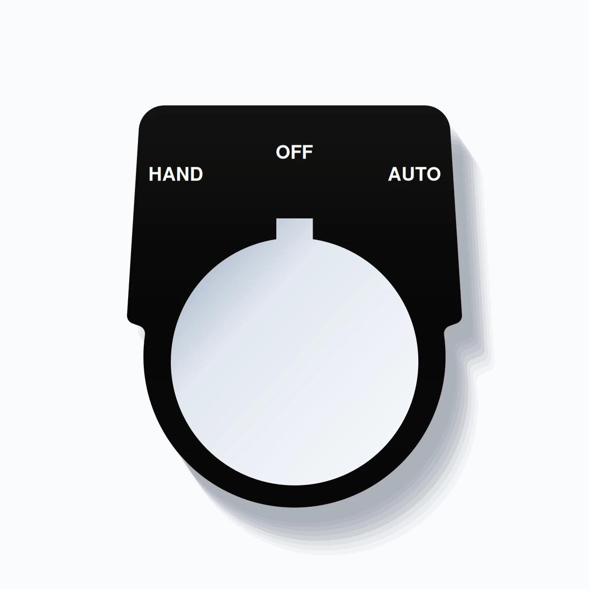 HAND / OFF / AUTO Push Button Legend Plate – 30mm White on Black (Allen ...