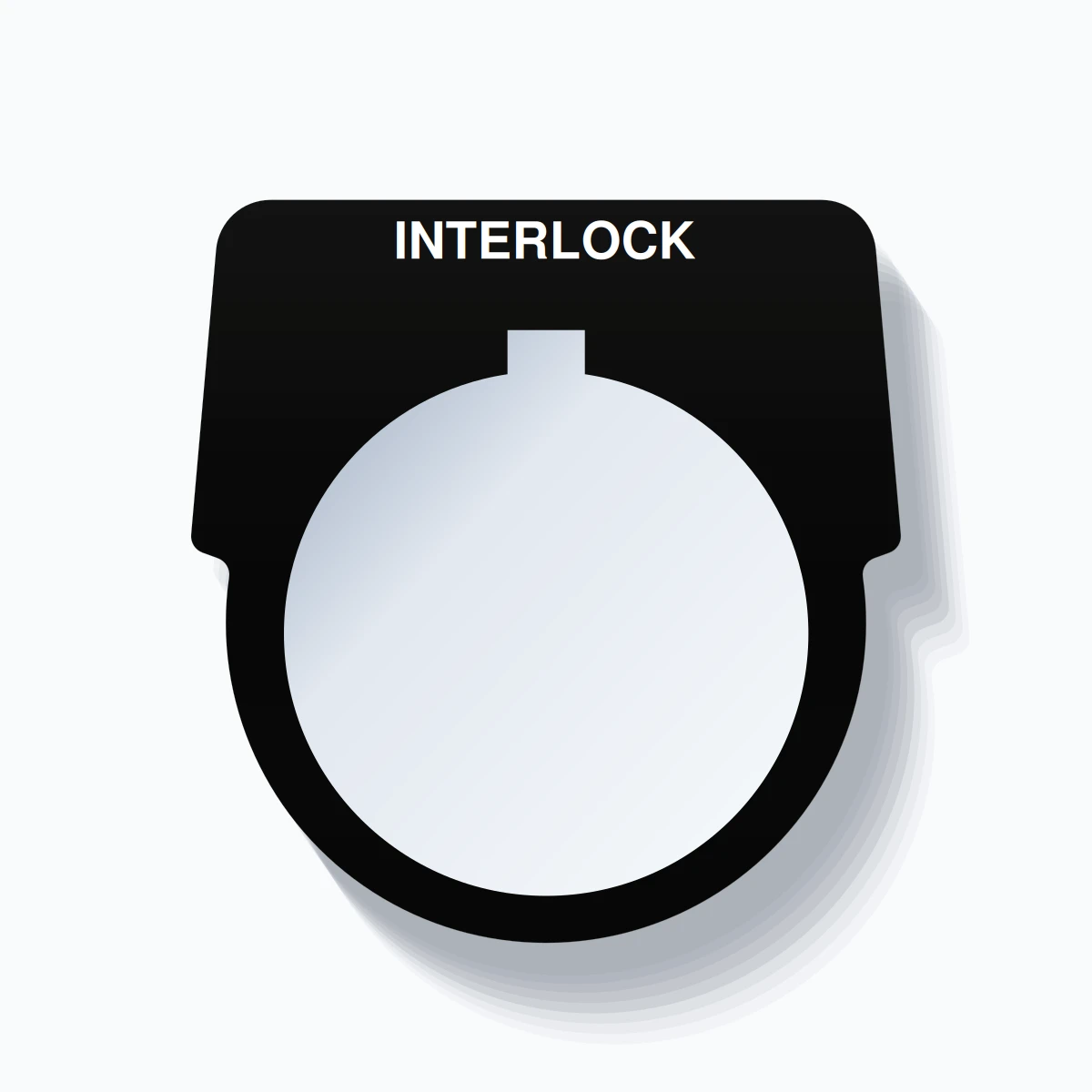 Interlock Push Button INTERLOCK Push Button Legend Plate – 30mm White on Black (Allen-Bradley ...