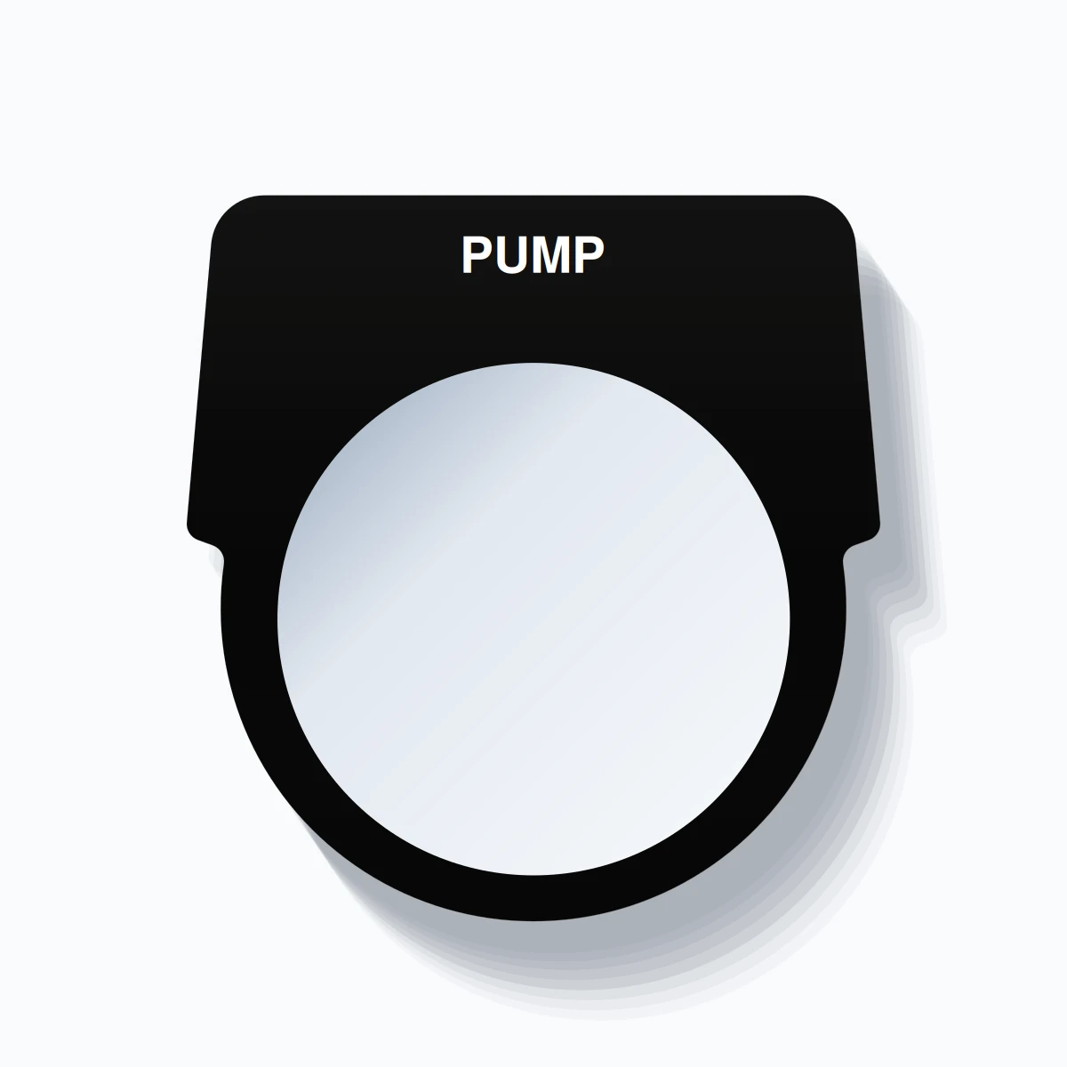 Pump Module Tags 30mm Ring Tag – PUMP, Single-Line Harmony 9001K, White on Black ...