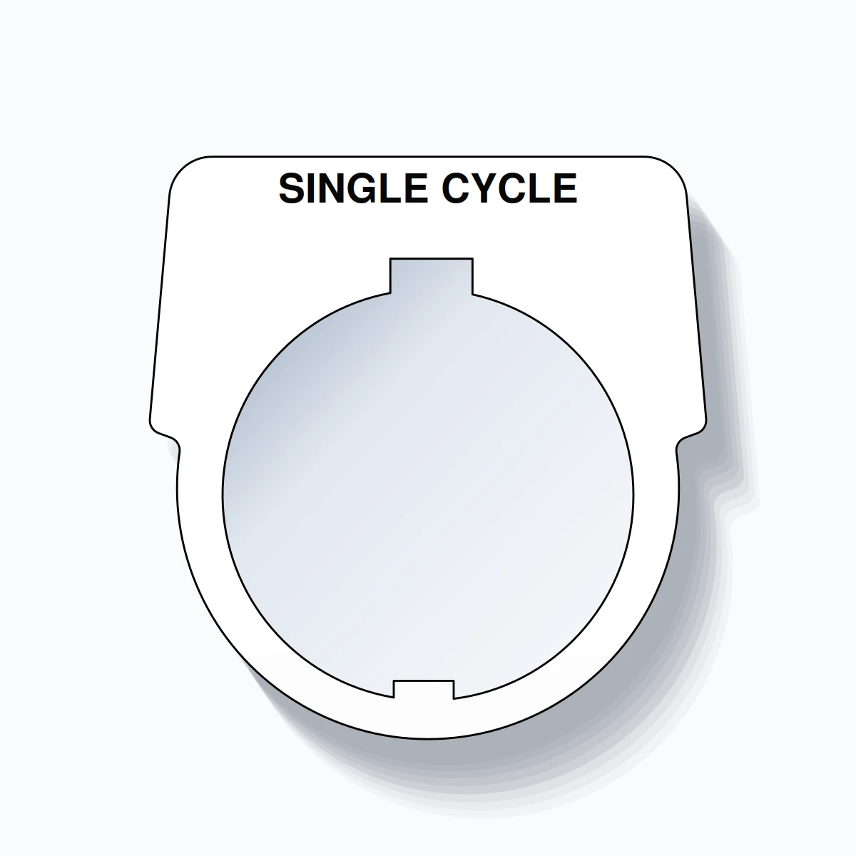 Tag One Cycle Process SINGLE CYCLE Push Button Legend Plate – 30mm Black on White (Schneider ...