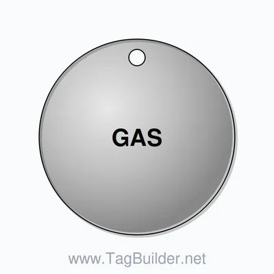 1.5 inch Circle Valve Tag – GAS, Stainless Steel thumbnail