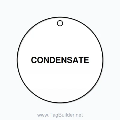 2.5 inch Circle Valve Tag – CONDENSATE, Plastic, Black On White thumbnail