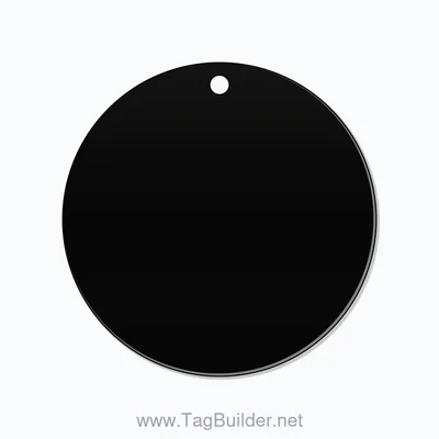 2 inch Circle Valve Tag – Blank, Plastic, White on Black thumbnail