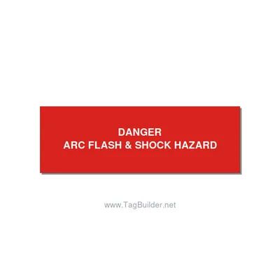 3.0x1.0" Arc Flash Safety Label - DANGER ARC FLASH & SHOCK , White/Red, Holes thumbnail