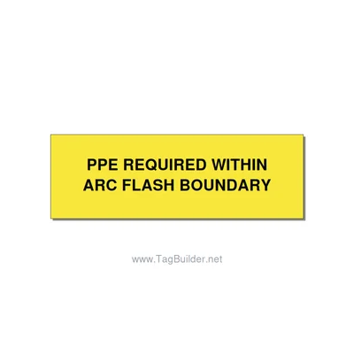 3.0x1.0" Arc Flash Safety Label - PPE REQUIRED WITHIN ARC F, Black/Yellow, Adhes thumbnail