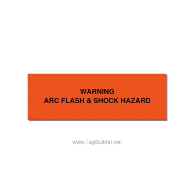 3.0x1.0" Arc Flash Safety Label - WARNING ARC FLASH & SHOCK, Black/Orange, Adhes thumbnail