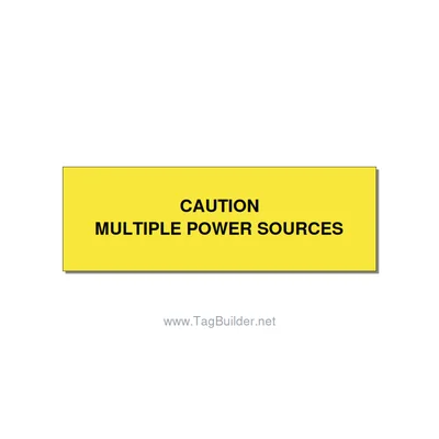3.0x1.0" Caution Safety Label - CAUTION MULTIPLE POWER SO, Black/Yellow, Adhesiv thumbnail