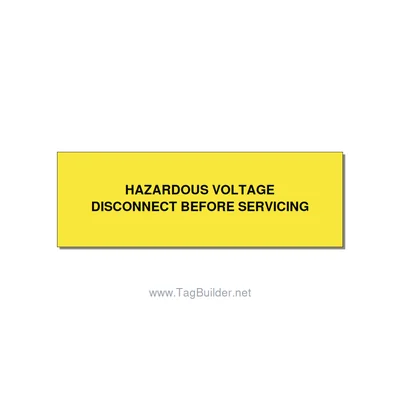 3.0x1.0" Disconnect Switch Label - HAZARDOUS VOLTAGE DISCONN, Black/Yellow, Hole thumbnail