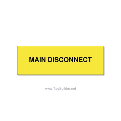 3.0x1.0" Disconnect Switch Label - MAIN DISCONNECT, Black/Yellow, Holes thumbnail