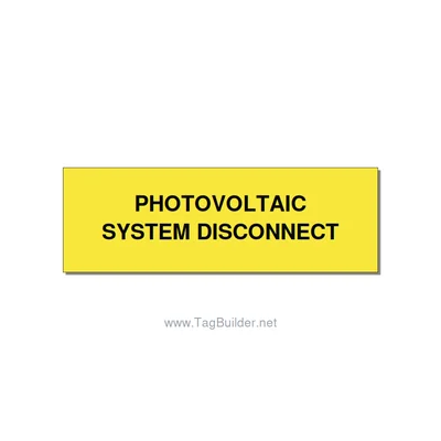 3.0x1.0" Disconnect Switch Label - PHOTOVOLTAIC SYSTEM DISCO, Black/Yellow, Adhe thumbnail