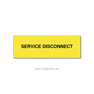 3.0x1.0" Disconnect Switch Label - SERVICE DISCONNECT, Black/Yellow, Adhesive thumbnail