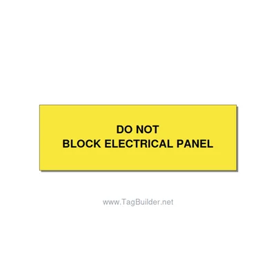 3.0x1.0" Electrical Safety Label - DO NOT BLOCK ELECTRICAL P, Black/Yellow, Adhe thumbnail