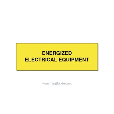 3.0x1.0" Electrical Safety Label - ENERGIZED ELECTRICAL EQUI, Black/Yellow, Adhe thumbnail