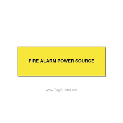 3.0x1.0" Fire Safety Label - FIRE ALARM POWER SOURCE, Black/Yellow, Adhesive thumbnail