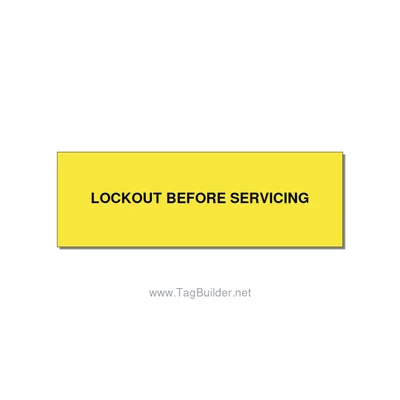3.0x1.0" Lockout Tagout Label - LOCKOUT BEFORE SERVICING, Black/Yellow, Adhesive thumbnail