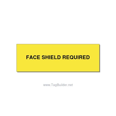 3.0x1.0" Safety Label - FACE SHIELD REQUIRED, Black/Yellow, Holes thumbnail