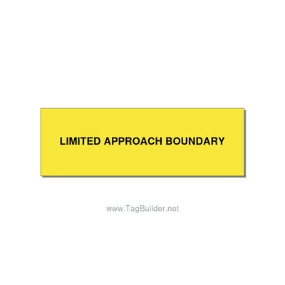 3.0x1.0" Safety Label - LIMITED APPROACH BOUNDARY, Black/Yellow, Holes thumbnail