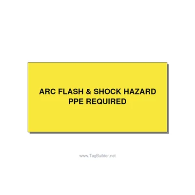 4.0x2.0" Arc Flash Safety Label - ARC FLASH & SHOCK HAZARD , Black/Yellow, Adhes thumbnail