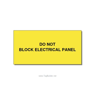 4.0x2.0" Electrical Safety Label - DO NOT BLOCK ELECTRICAL P, Black/Yellow, Adhe thumbnail