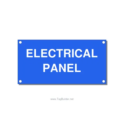 4.0x2.0" Electrical Safety Label - ELECTRICAL PANEL, White/Blue, Holes thumbnail