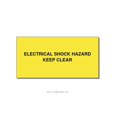 4.0x2.0" Electrical Safety Label - ELECTRICAL SHOCK HAZARD K, Black/Yellow, Adhe thumbnail