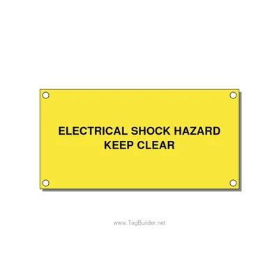 4.0x2.0" Electrical Safety Label - ELECTRICAL SHOCK HAZARD K, Black/Yellow, Hole thumbnail