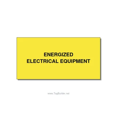 4.0x2.0" Electrical Safety Label - ENERGIZED ELECTRICAL EQUI, Black/Yellow, Adhe thumbnail