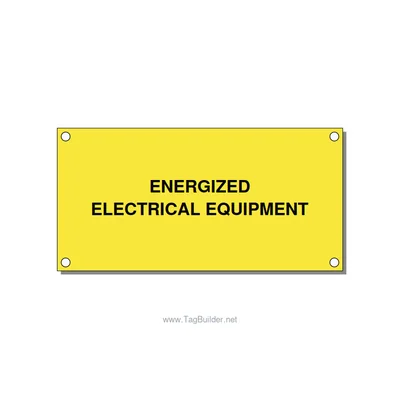 4.0x2.0" Electrical Safety Label - ENERGIZED ELECTRICAL EQUI, Black/Yellow, Hole thumbnail