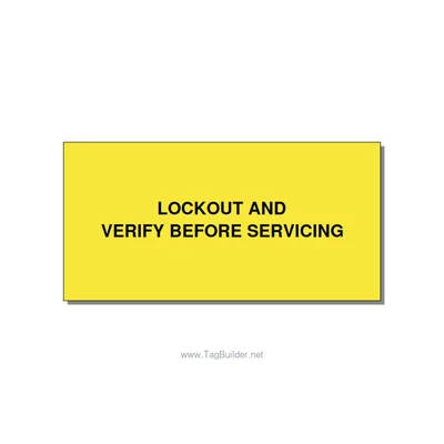 4.0x2.0" Lockout Tagout Label - LOCKOUT AND VERIFY BEFORE, Black/Yellow, Adhesiv thumbnail