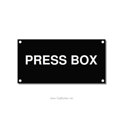 4.0x2.0" Safety Label - PRESS BOX, White/Black, Holes thumbnail
