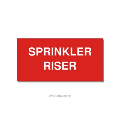4.0x2.0" Safety Label - SPRINKLER RISER, White/Red, Adhesive thumbnail