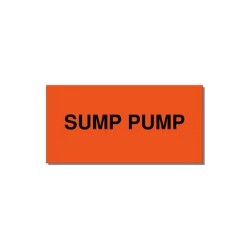 SUMP PUMP Pump Label – 4" × 2" Black on Orange