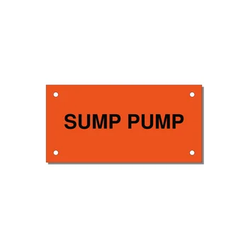 SUMP PUMP Pump Label – 4" × 2" Black on Orange