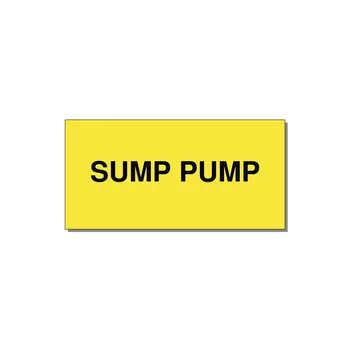 SUMP PUMP Pump Label – 4" × 2" Black on Yellow