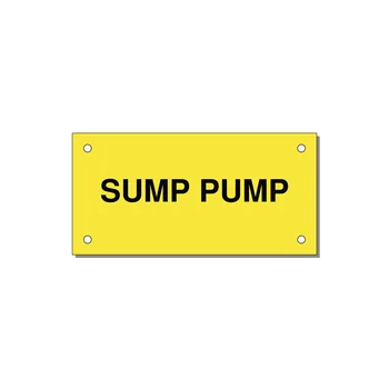 SUMP PUMP Pump Label – 4" × 2" Black on Yellow