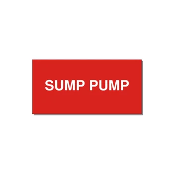 SUMP PUMP Pump Label – 4" × 2" White on Red