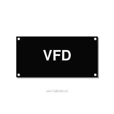 4.0x2.0" Safety Label - VFD, White/Black, Holes thumbnail