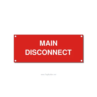 5.0x2.0" Disconnect Switch Label - MAIN DISCONNECT, White/Red, Holes thumbnail