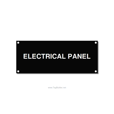5.0x2.0" Electrical Safety Label - ELECTRICAL PANEL, White/Black, Holes thumbnail