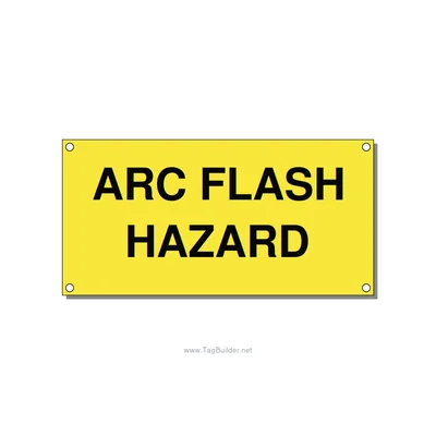 5.0x2.5" Arc Flash Safety Label - ARC FLASH HAZARD, Black/Yellow, Holes thumbnail
